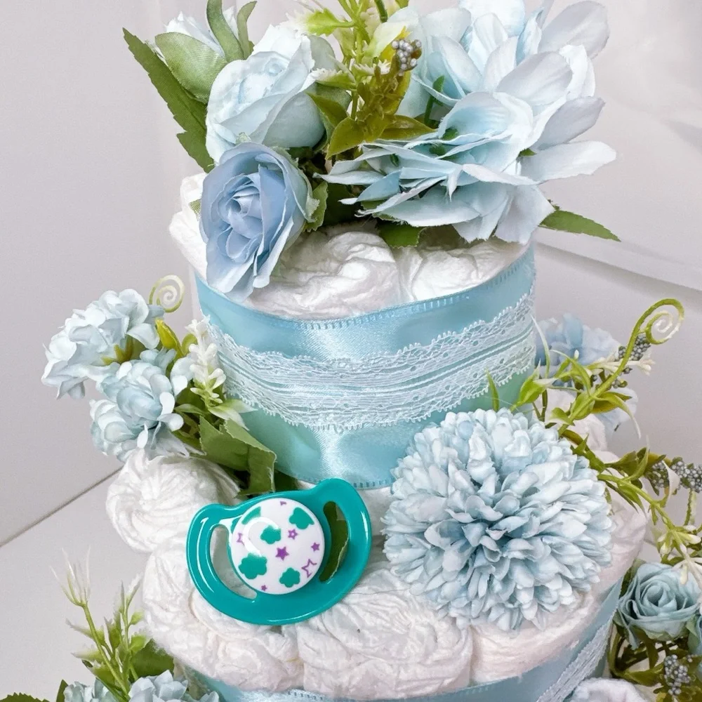 Flowers Boy Diaper Cake, Baby Shower Gift
